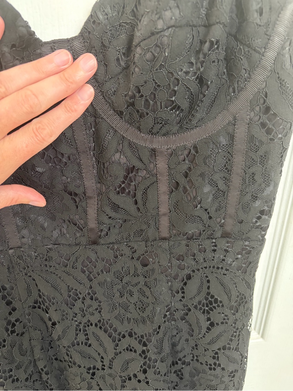 Lulus Found Your Love Black Lace Sleeveless Trumpet Midi Dress S - Picture 5 of 8